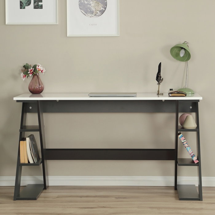 Hanah Home Lungo Escritorio de Estudio Antracita y Blanco